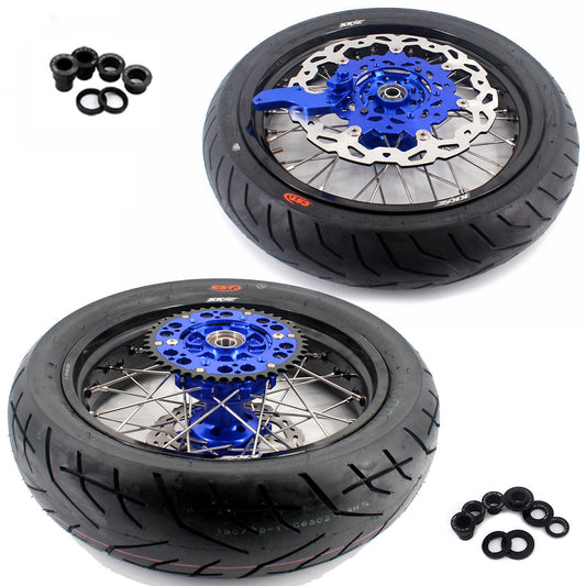 KKE 3.5/4.25*17inch CUSH DRIVE Supermoto Wheels For YAMAHA YZ125 YZ250 YZ450FX YZ250F YZ450F WR450F Tires - Howling Moto