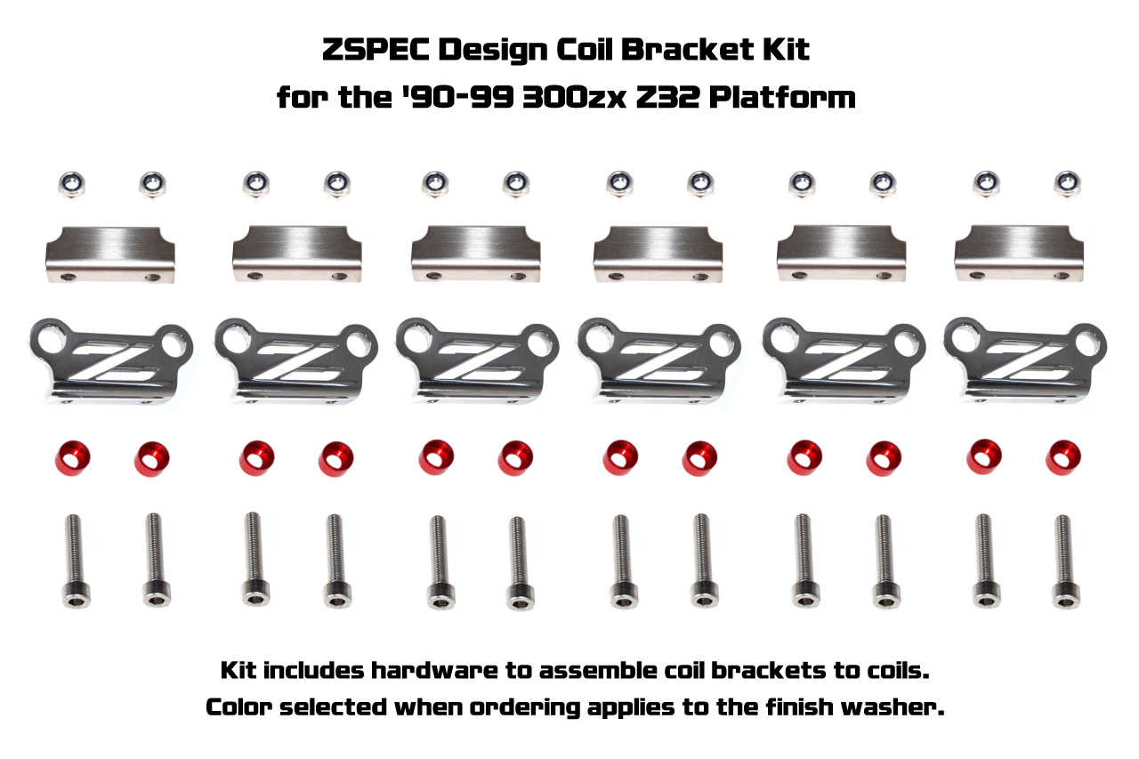 ZSPEC Coil Bracket Kit w/"Z" Cut-Out for Nissan Z32 300zx, Stainless - Howling Moto