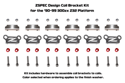 ZSPEC Coil Bracket Kit w/"Z" Cut-Out for Nissan Z32 300zx, Stainless - Howling Moto