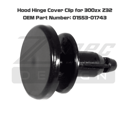 OEM Hood Hinge Cover Clip for Nissan 300zx Z32, replaces 01553-01743 - Howling Moto