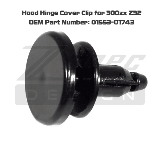 OEM Hood Hinge Cover Clip for Nissan 300zx Z32, replaces 01553-01743 - Howling Moto