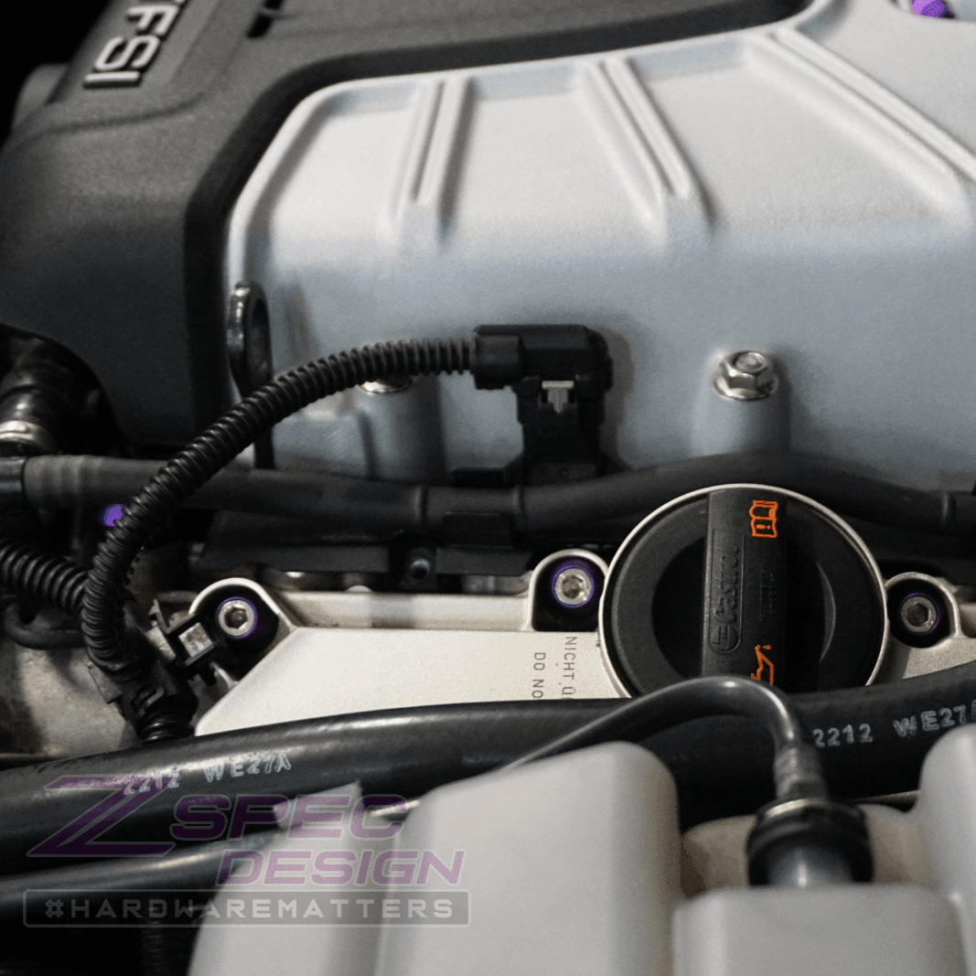 ZSPEC Stage-1 Dress Up Bolts® Fastener Kit for Audi S5 B8 3.0L, Stainless & Billet - Howling Moto
