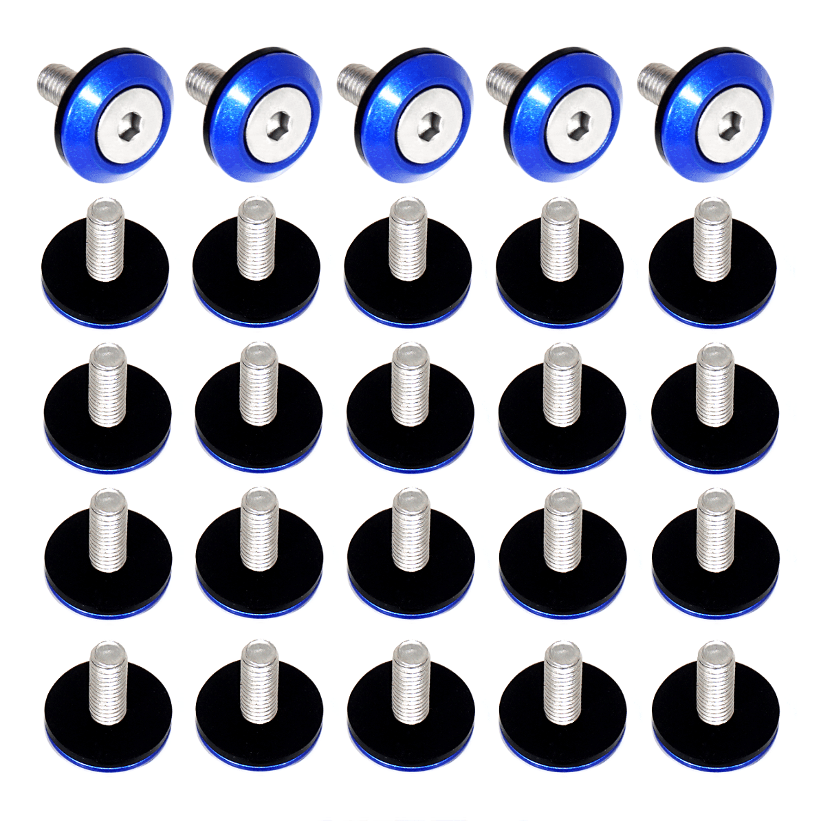 ZSPEC 25-Pack, FHSC M6x20mm Stainless & Billet Finish Washers, Silicone Washers - Howling Moto