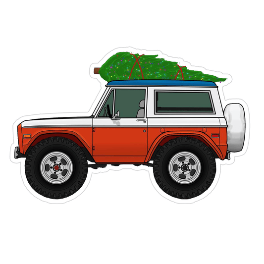 Ford Bronco Christmas-Themed Vinyl Decal / Sticker - Howling Moto