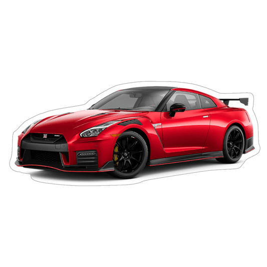 Nissan GTR R35 Red Car Vinyl Decal / Sticker, 4.8" x 2" - Howling Moto