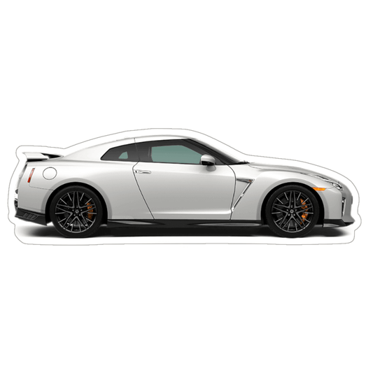 Nissan GTR R35 White Car Vinyl Decal / Sticker, 4.9" x 1.6" - Howling Moto