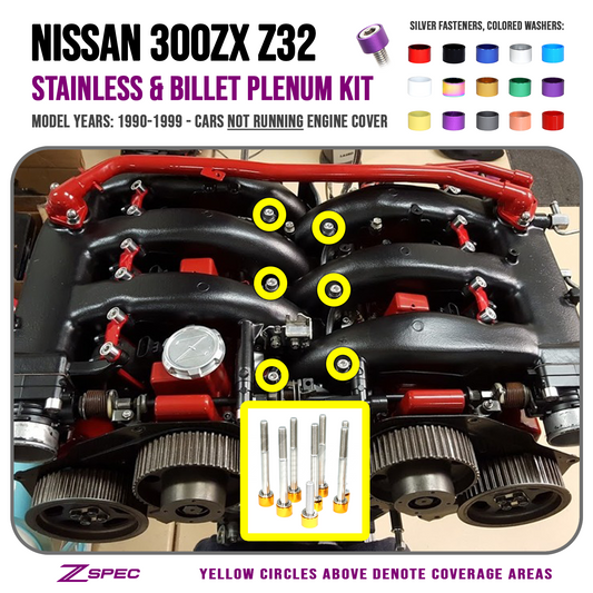 ZSPEC Upper-to-Lower Plenum Fasteners for 90-96 Nissan 300zx Z32 w/o Throttle Cover Bolt - Howling Moto