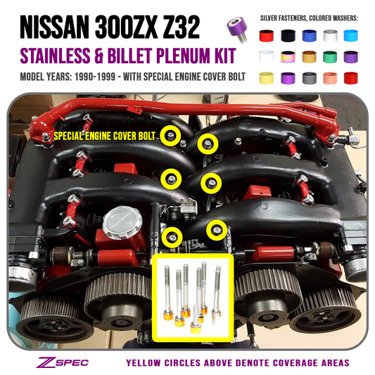 ZSPEC Upper-to-Lower Plenum Fasteners for 90-96 Nissan 300zx Z32 w/ Threaded Bolt - Howling Moto