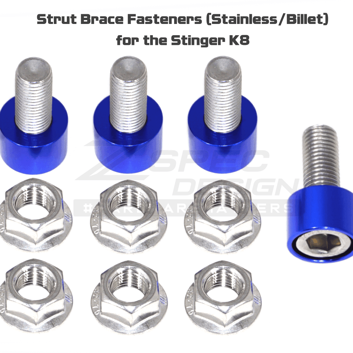 ZSPEC Stage-3 Dress Up Bolts® Fastener Kit for '18+ Kia Stinger GT K8, Stainless & Billet - Howling Moto