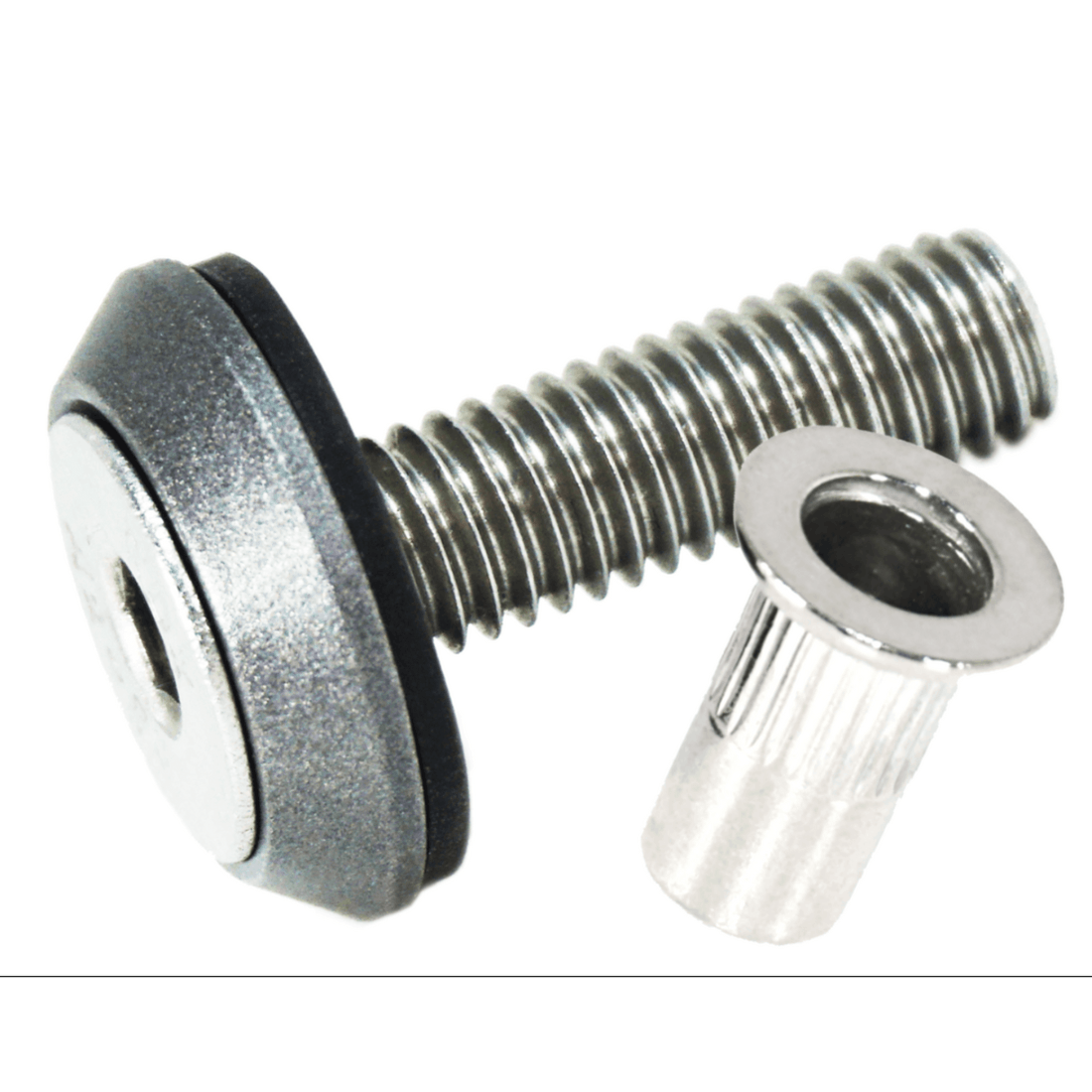 ZSPEC Body Kit Fastener, Low-Profile M5x20mm, Stainless & Billet, w/Rivet Nut, per Each - Howling Moto