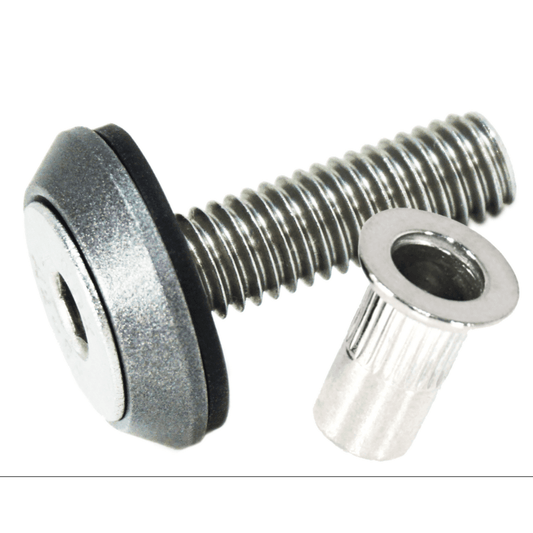 ZSPEC Body Kit Fastener, Low-Profile M5x20mm, Stainless & Billet, w/Rivet Nut, per Each - Howling Moto