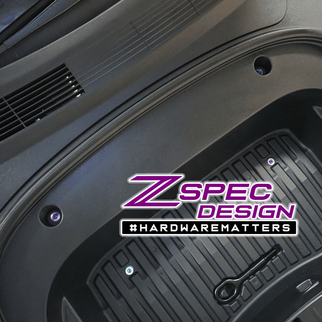 ZSPEC Stage-2 Dress Up Bolts® Fastener Kit for the Tesla Model 3, Grade-5 Titanium - Howling Moto