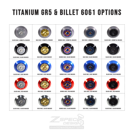 ZSPEC Stage-2 Dress Up Bolts® Kit for Nissan 300zx Z32, Titanium & Billet - Howling Moto