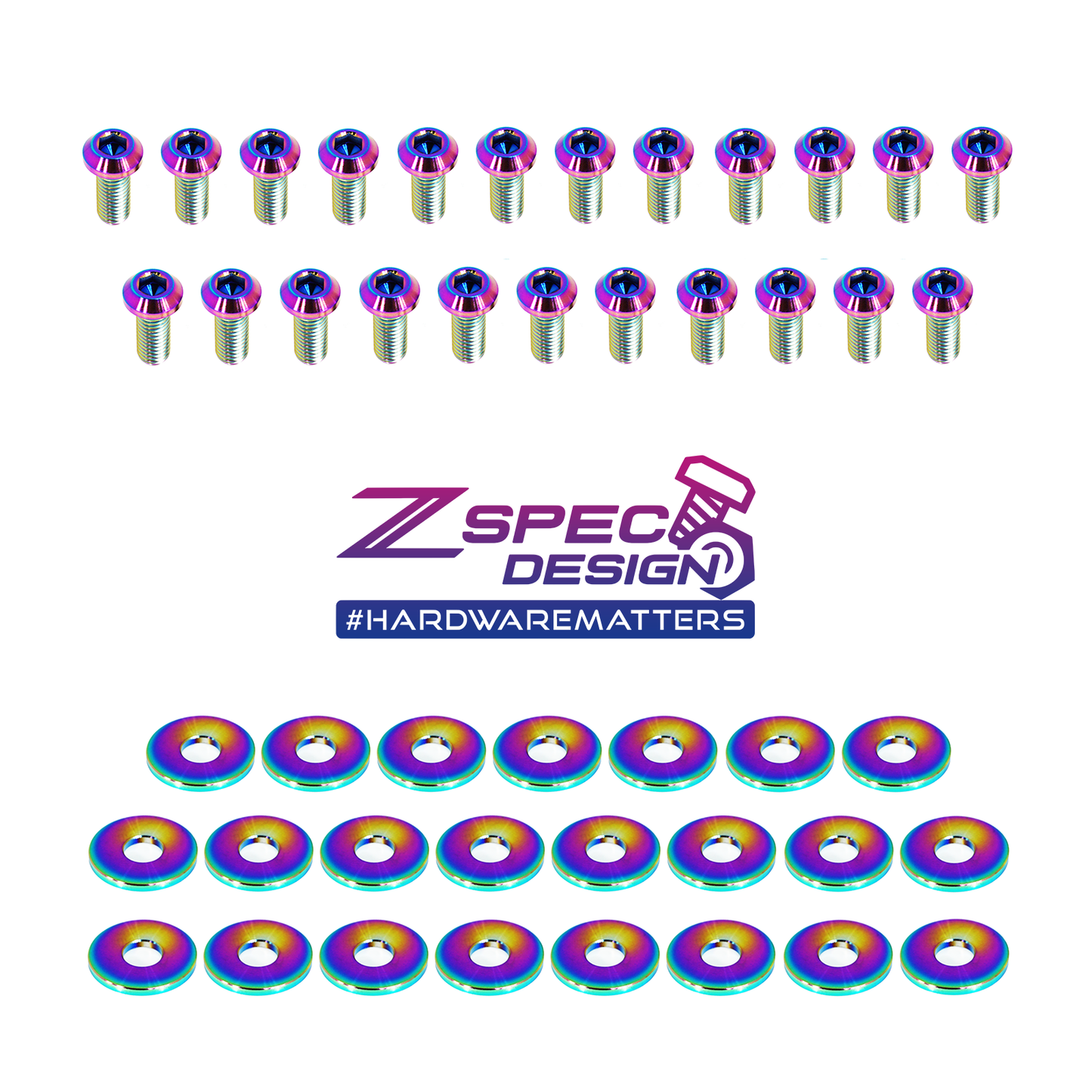 ZSPEC Utili-Track Sides & Rear Fastener Kit for '05+ Nissan Frontier D40/D41, Titanium - Howling Moto