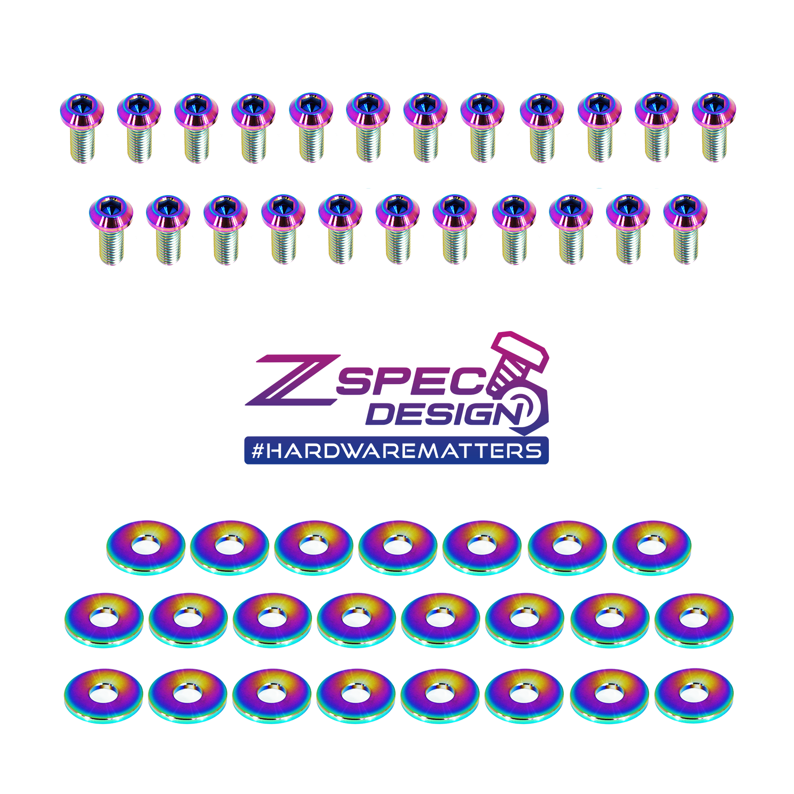 ZSPEC Utili-Track Sides & Rear Fastener Kit for '05+ Nissan Frontier D40/D41, Titanium - Howling Moto