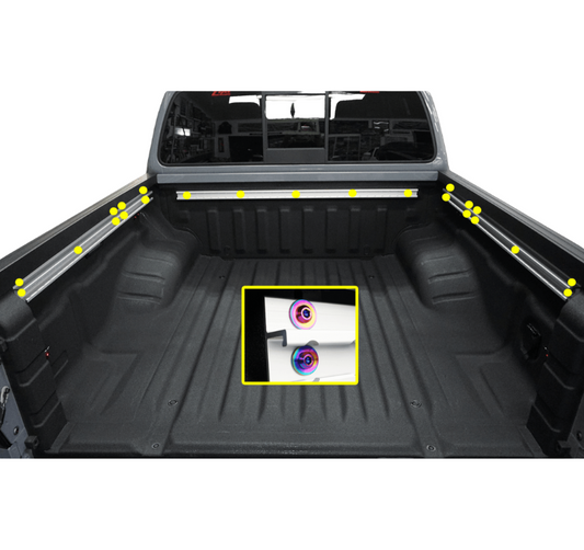 ZSPEC Utili-Track Sides & Rear Fastener Kit for '05+ Nissan Frontier D40/D41, Titanium - Howling Moto