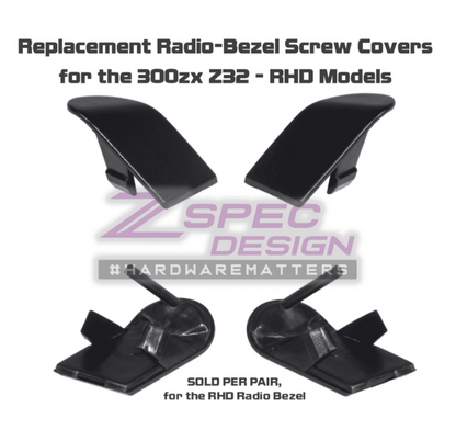 ZSPEC RHD Radio Bezel Top Screw Covers for '90-96 Nissan 300zx Z32, Left & Right Pair - Howling Moto
