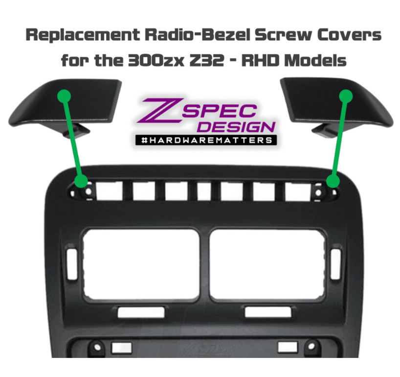 ZSPEC RHD Radio Bezel Top Screw Covers for '90-96 Nissan 300zx Z32, Left & Right Pair - Howling Moto