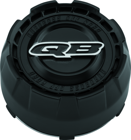 QuadBoss center caps for 4x137 and 4x156 wheels, part number 608532, featuring a sleek black finish and brand logo.