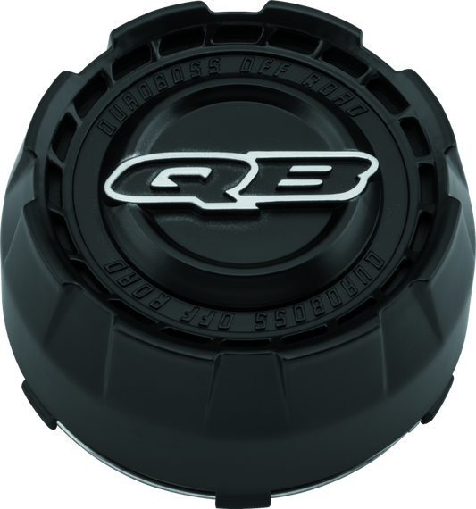 QuadBoss center caps for 4x137 and 4x156 wheels, part number 608532, featuring a sleek black finish and brand logo.