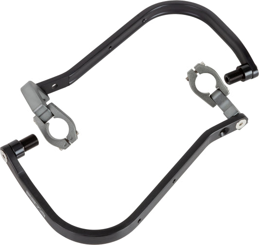 ZETA Adventure Armor handguards for Yamaha motorcycle, black with protective design, part ZE72-6041, mounted on handlebar.