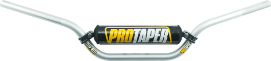ProTaper SE ATV mid handlebar in silver with black grips, designed for off-road motorcycle and ATV riding.