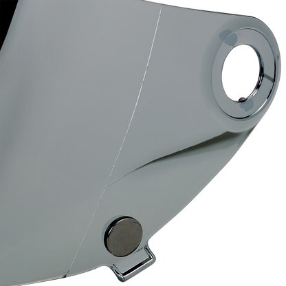 Chrome mirror for BILTWELL Gringo S Gen 2 helmet shield, featuring a flat design, compatible with Bill's Exhausts helmets.