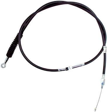 Motion Pro black vinyl clutch LW cable part 06-0375 for motorcycle, showing the cable with black vinyl coating and metal fittings.