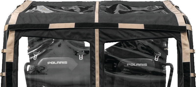 QuadBoss soft roof for Polaris Ranger XP with tinted sunroof, providing durable weather protection and natural sunlight.