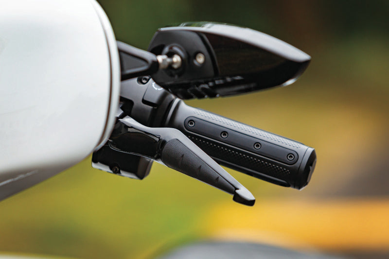 Kuryakyn Heavy Industry Chrome Grips with throttle-by-wire for powersports vehicles, showing textured grip surface and chrome finish.