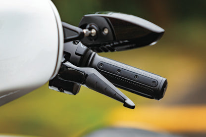 Kuryakyn Heavy Industry Chrome Grips with throttle-by-wire for powersports vehicles, showing textured grip surface and chrome finish.