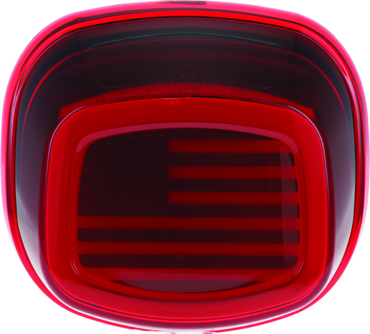 Kuryakyn Freedom taillight with red lens for Harley Davidson Touring models, showing the LED light and sleek design.