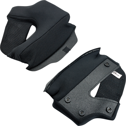 BILTWELL Lane Splitter cheek pads for helmets, 38mm, showing padded interior and stitching, designed for motorcycle helmet comfort and fit.