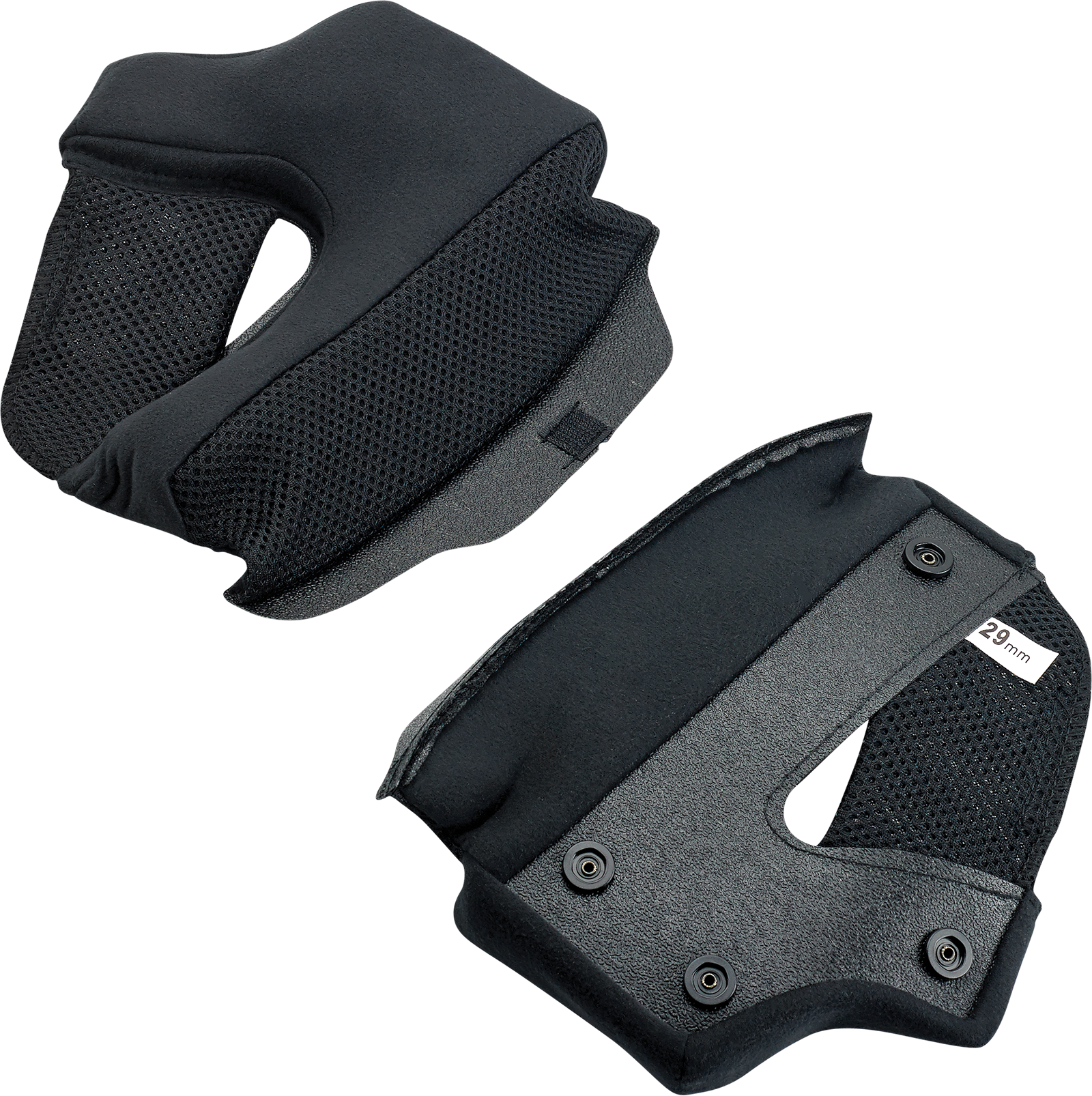 BILTWELL Lane Splitter cheek pads for helmets, 29 mm, from Bill's Exhausts, showing close-up of padded helmet interior components.
