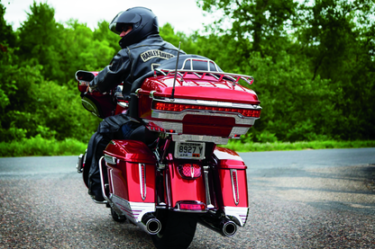 Chrome Kuryakyn Tri-Line Accent for rear Tour-Pak light on Harley-Davidson FLTRXS models, adding stylish rear lighting detail