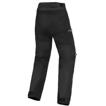 Alpinestars Andes Drystar V4 black riding pants, men's size M, featuring durable textile and protective armor for motorcycle riding.