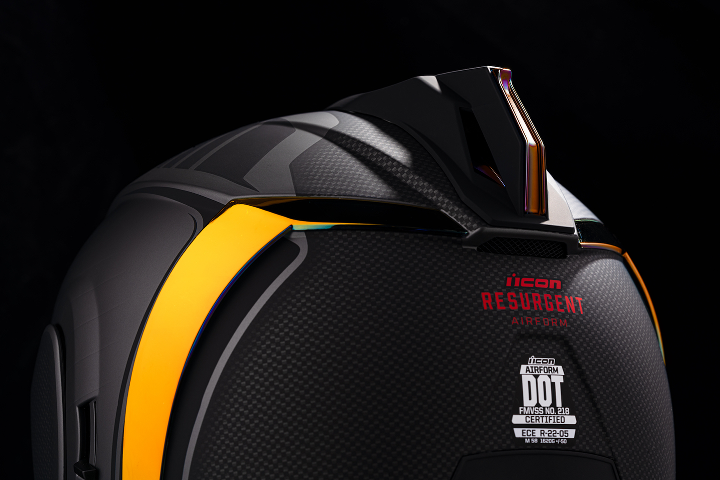 Red ICON Airform™ Helmet Resurgent XS, lightweight motorcycle helmet with aerodynamic design and secure chin strap.