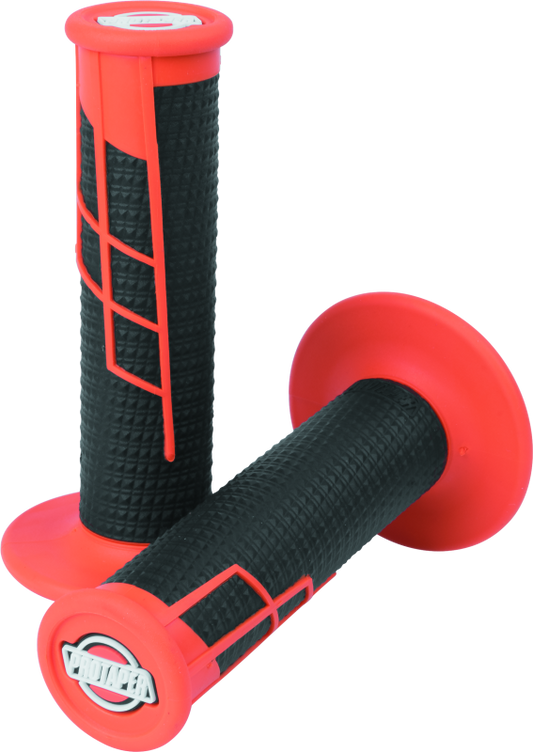ProTaper Clamp-On 1/2 Waffle Grip in orange and black, designed for motorcycle handlebars, by Bill's Exhausts.