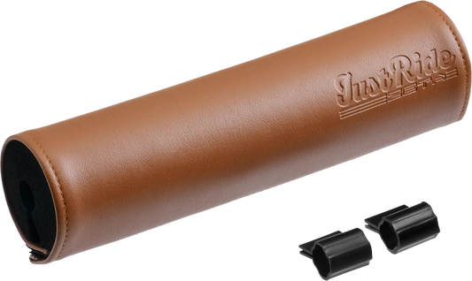 ZETA, ZETA ZE47-9501 Handlebar Bar Pad and Brace Set for Motorcycles, 8-Inch Length, Brown Leather