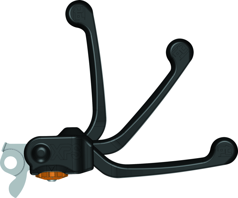 ProTaper XPS front brake lever for Honda 150-450cc motorcycles, black metal with ergonomic design, mounted on handlebar.