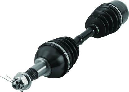 QuadBoss replacement axle for Can-Am Outlander and Renegade 500 and 800R EFI models, showing the metal axle shaft and joints.