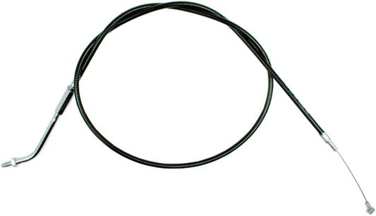 Black vinyl throttle cable for motorcycle control by MOTION PRO, part 06-0058, featuring durable construction and precise fit.