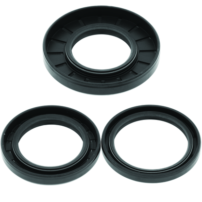 QuadBoss rear differential seal kit for Kawasaki KVF400 Prairie and KVF300 models, showing seals and installation components.