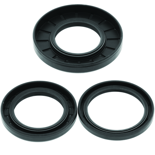 QuadBoss rear differential seal kit for Kawasaki KVF400 Prairie and KVF300 models, showing seals and installation components.