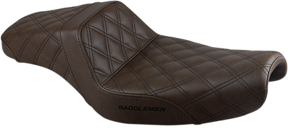 SADDLEMEN Step-Up Seat - Full Lattice Stitch - Brown - XL 807-11-175BR - Howling Moto