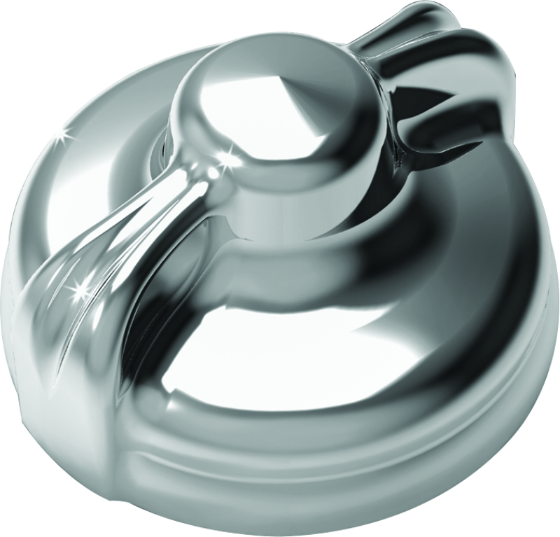 Chrome Kuryakyn Easy Turn Dipstick Cap for Harley-Davidson motorcycles, featuring a sleek, easy-to-turn design.