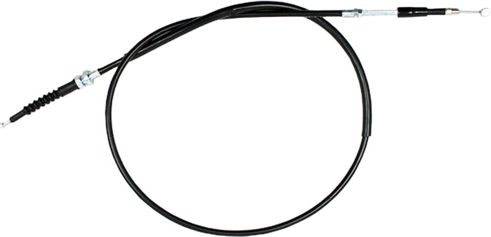 Black vinyl clutch cable with premium chrome fittings by Motion Pro, designed for motorcycle clutch systems.