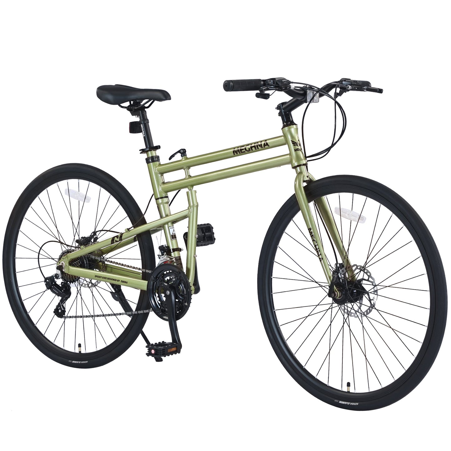 Hycline Meghna Fevo 700x32C bicycle tire with black rubber and tread pattern, suitable for road bikes.