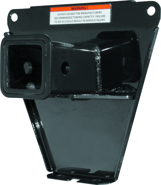 QuadBoss 2-inch ATV rear receiver hitch installed on Kawasaki KVF750 and KVF650 models for towing and hauling.