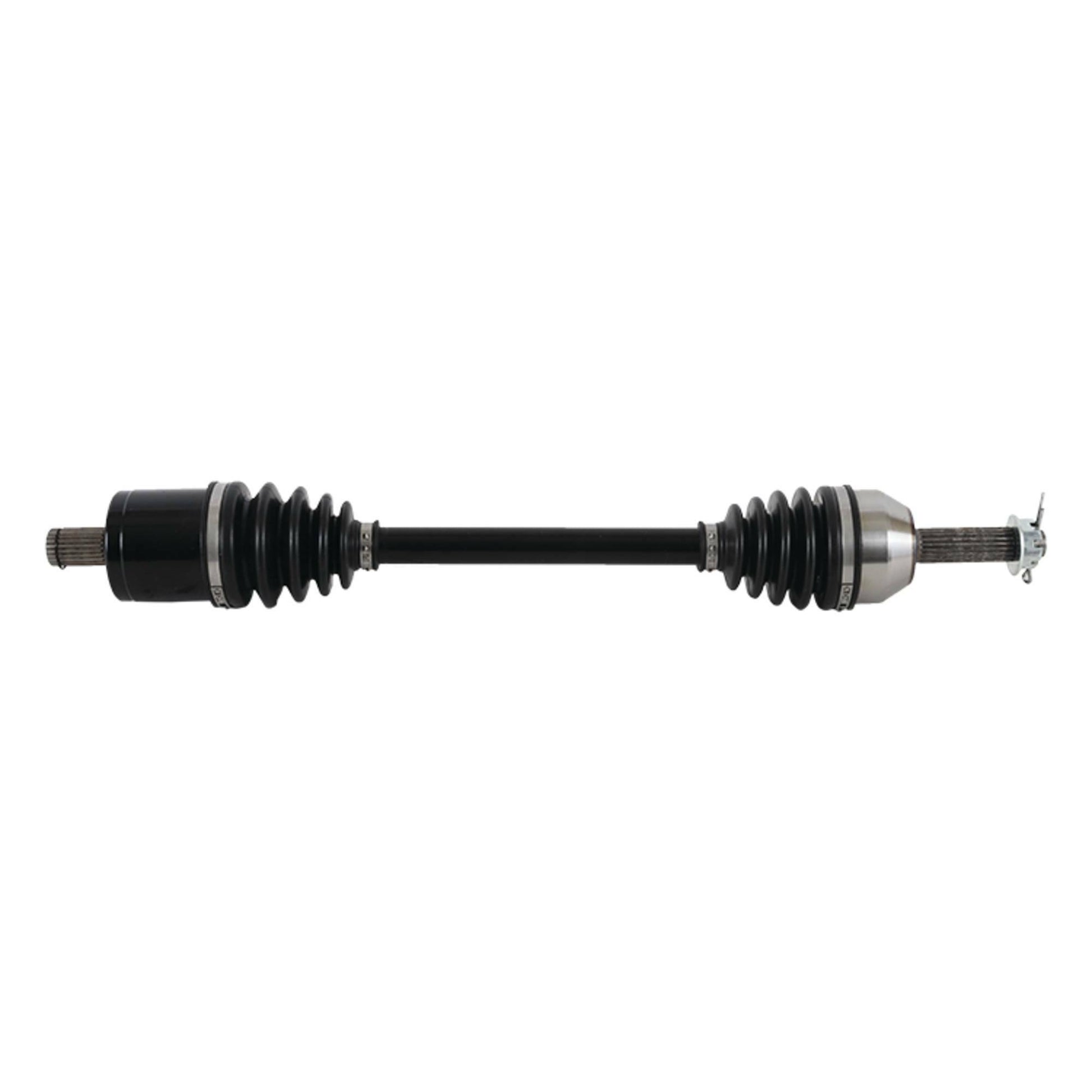 ALL BALLS axle for precise OEM fitment and durability, shown in the image with detailed metal construction and mounting points.